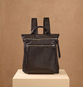 Textured Leather 3-Way Hybrid Convertible Backpack Crossbody Bag