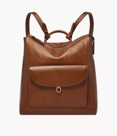 Grain Leather 3-Way Convertible Backpack Tote Crossbody Bag