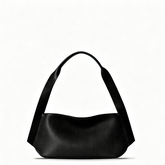 Smooth Natural Leather Zip Shoulder Handbag