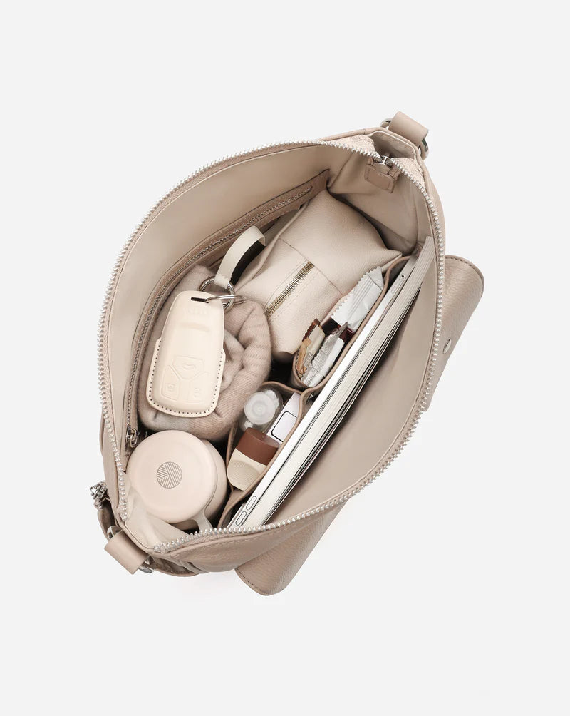Full Grain Leather Convertible Multi Pocket Shoulder Crossbody Bag