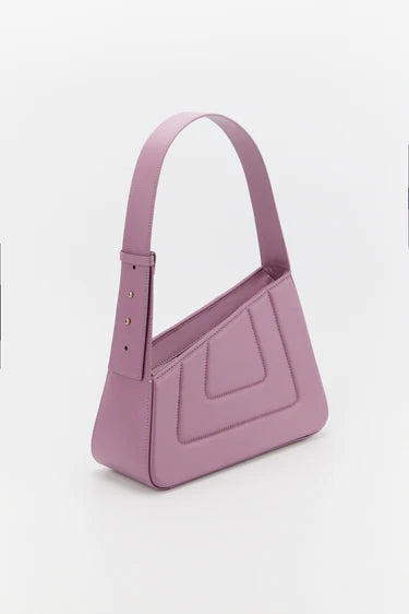 Quilted Calf Leather Magnetic Snap Shoulder Handbag