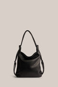 Premium Pebble Leather 3-Way Convertible Shoulder Backpack Bag