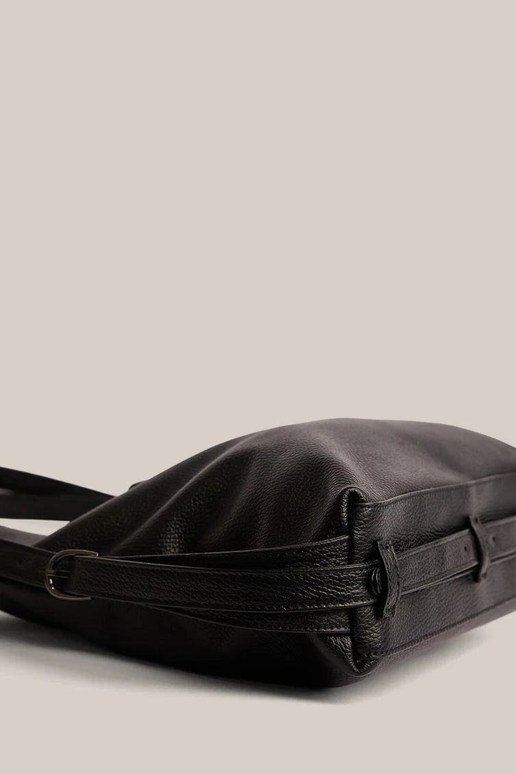 Premium Pebble Leather 3-Way Convertible Shoulder Backpack Bag