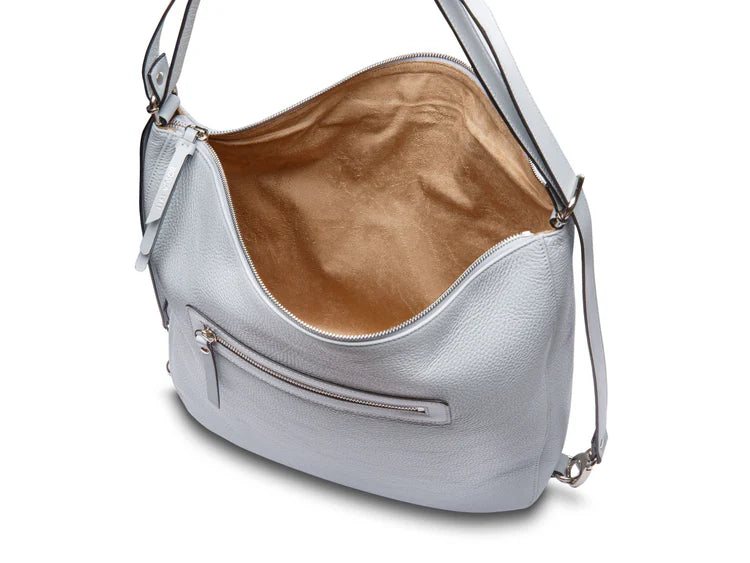Convertible Pebble Leather Multi Carry Backpack Tote Bag