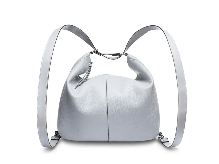 Convertible Pebble Leather Multi Carry Backpack Tote Bag