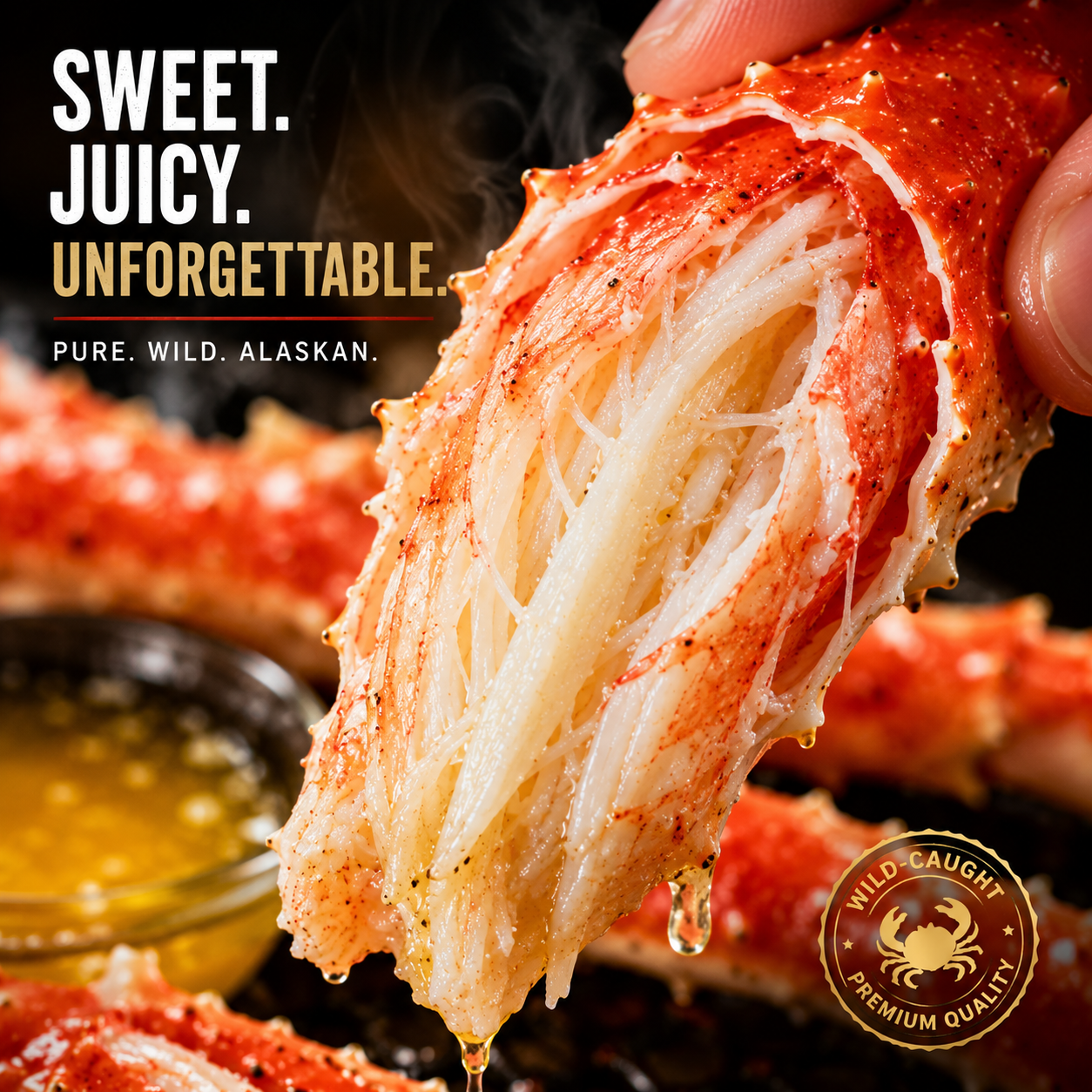 🔥 Wild-Caught Alaskan King Crab Legs – Jumbo Restaurant Quality | Fully Cooked & Flash Frozen