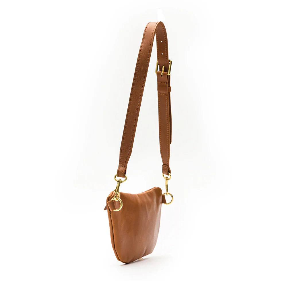 Grain Leather Zip Crossbody Handbag