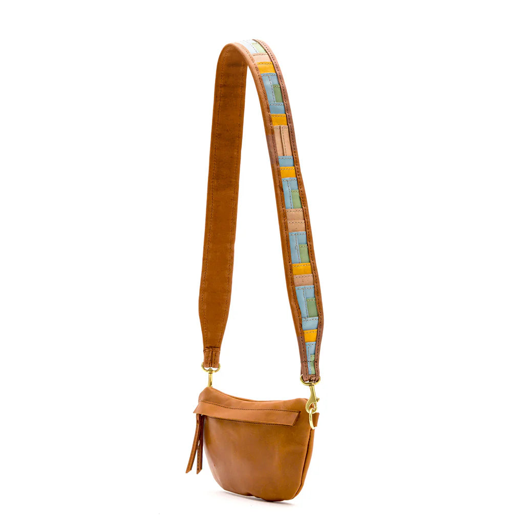 Grain Leather Zip Crossbody Handbag
