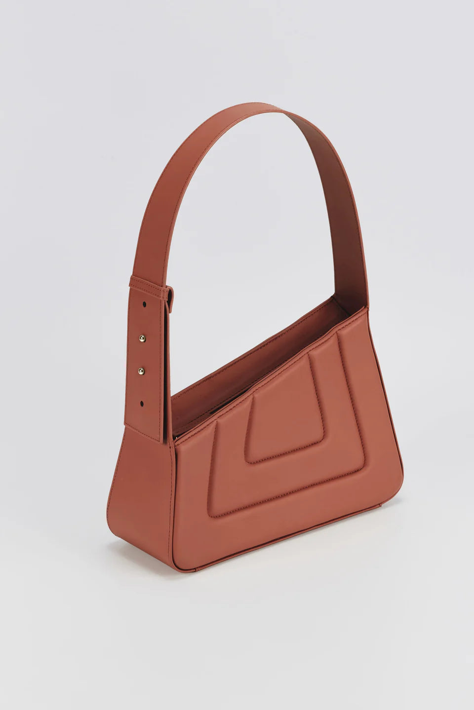 Quilted Calf Leather Magnetic Snap Shoulder Handbag