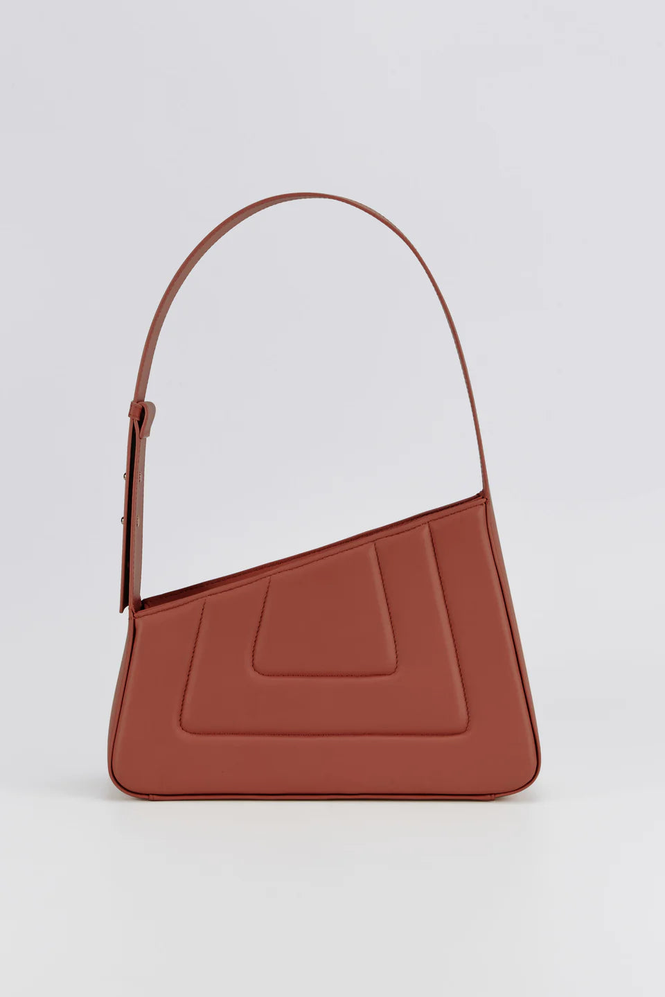 Quilted Calf Leather Magnetic Snap Shoulder Handbag