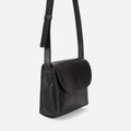 Single Piece Soft Leather Minimal Convertible Crossbody Flap Bag