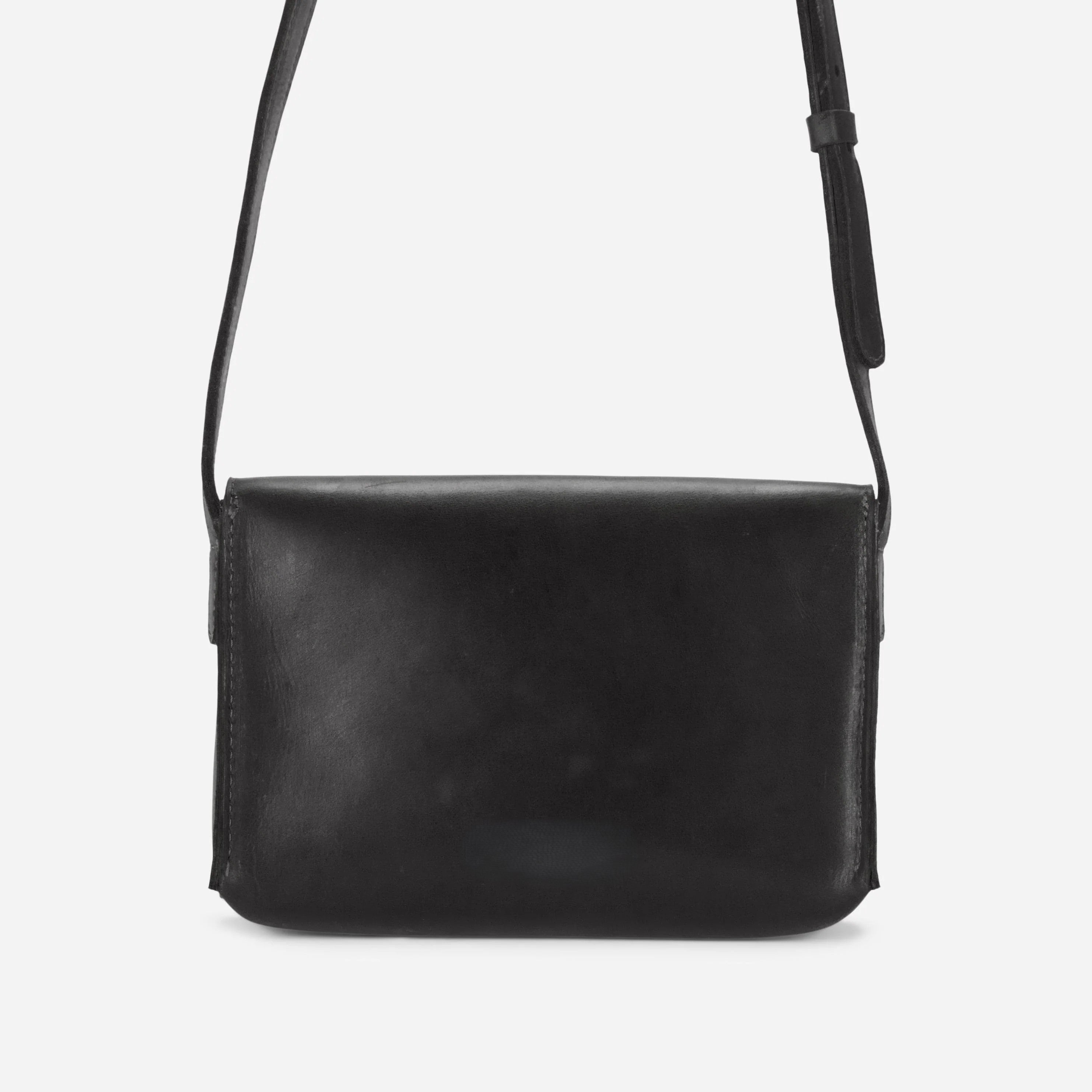 Single Piece Soft Leather Minimal Convertible Crossbody Flap Bag