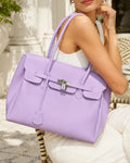 Matte Jelly 2-Way Convertible Lock Top Handle Shoulder Tote Bag