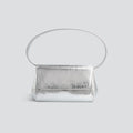 Metallic Leather Magnetic Snap 2-Way Convertible Clutch Handbag
