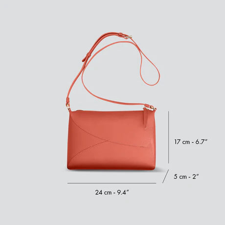 Soft Leather Zip Crossbody Clutch Handbag