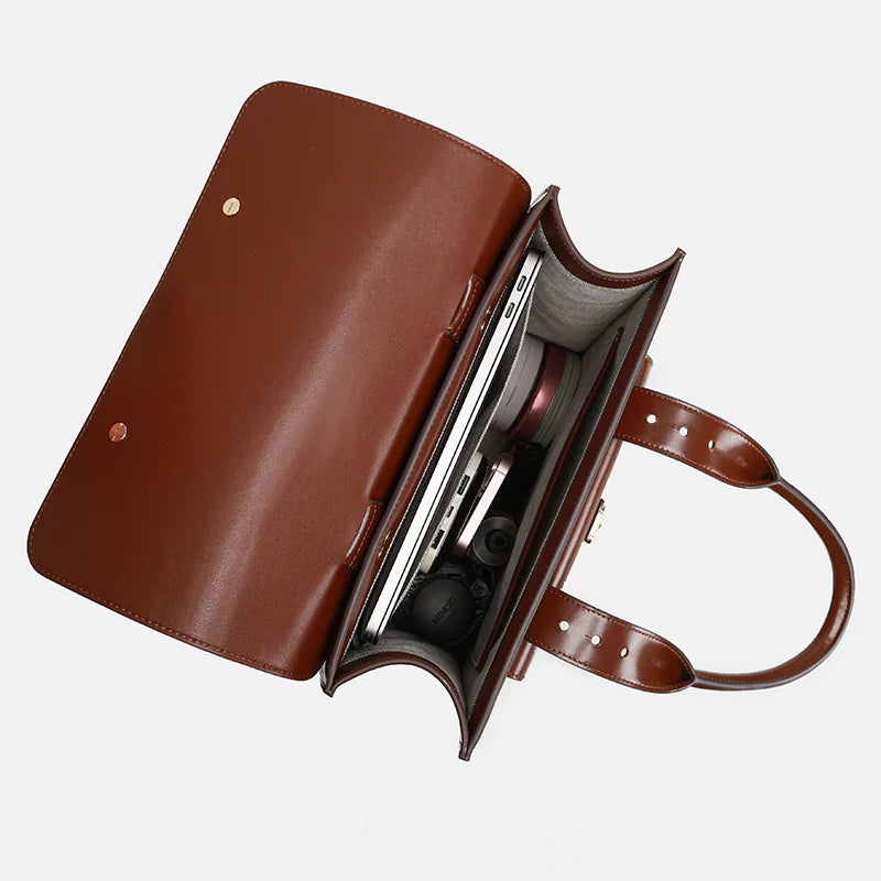 3-in-1 Cowhide Hybrid Convertible Laptop Backpack Handbag