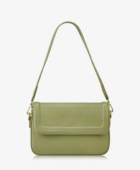 Pebble Leather Magnetic Flap Shoulder Handbag