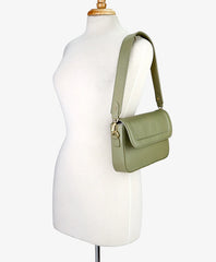 Pebble Leather Magnetic Flap Shoulder Handbag