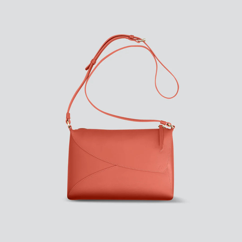 Soft Leather Zip Crossbody Clutch Handbag