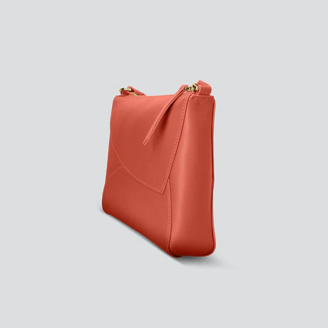 Soft Leather Zip Crossbody Clutch Handbag
