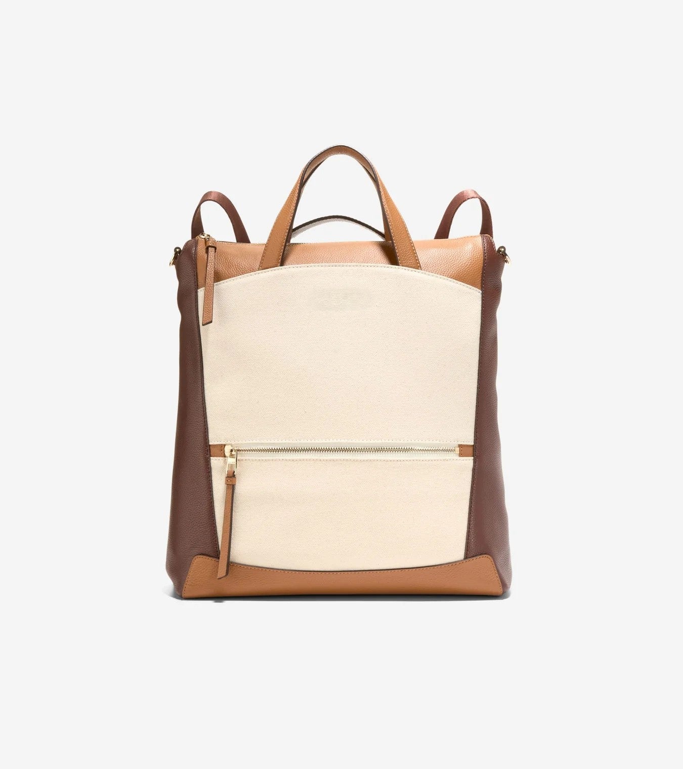 Canvas Leather 3-Way Hybrid Convertible Laptop Backpack Crossbody Tote Bag