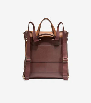 Canvas Leather 3-Way Hybrid Convertible Laptop Backpack Crossbody Tote Bag