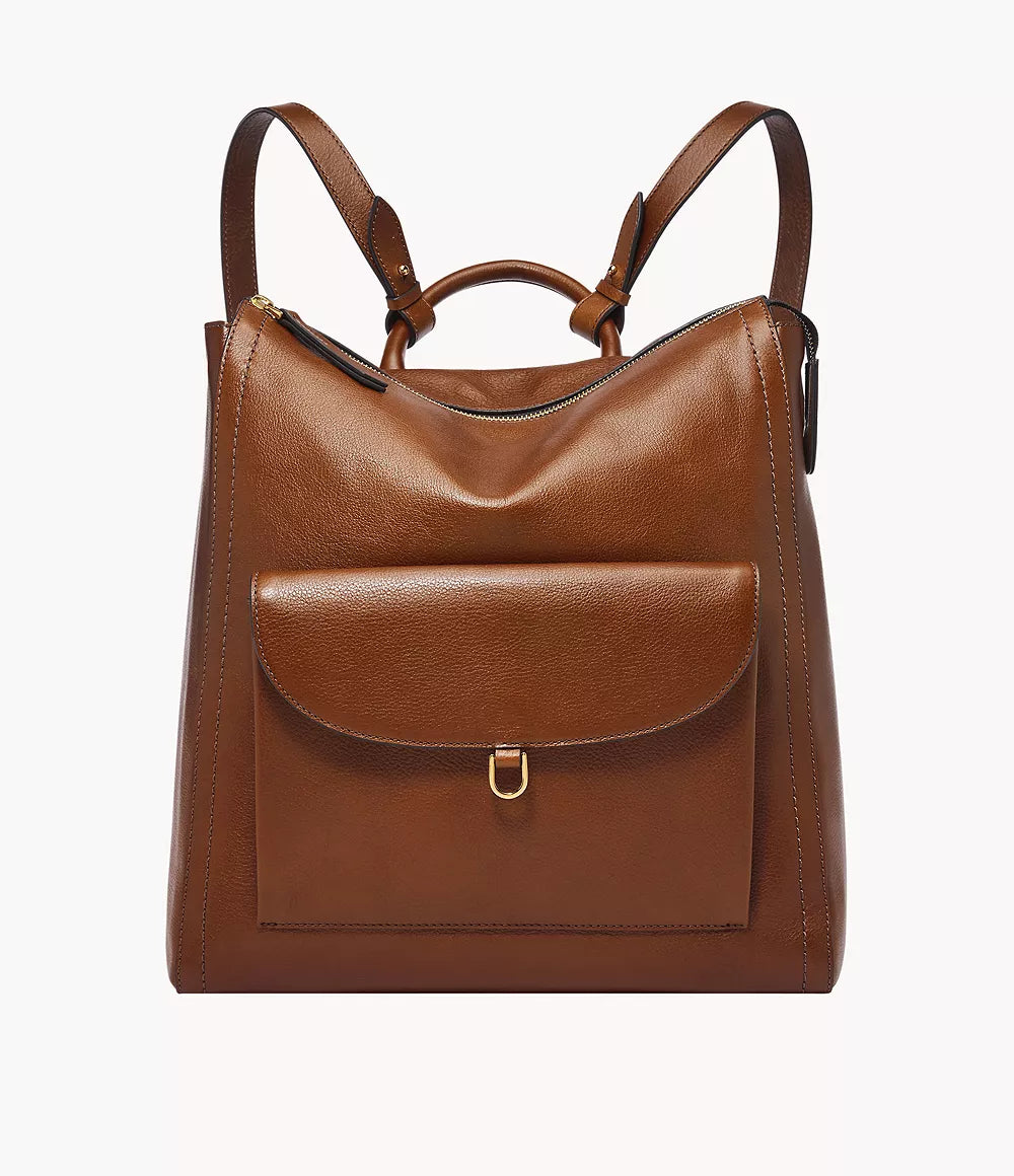 Grain Leather 3-Way Convertible Backpack Tote Crossbody Bag