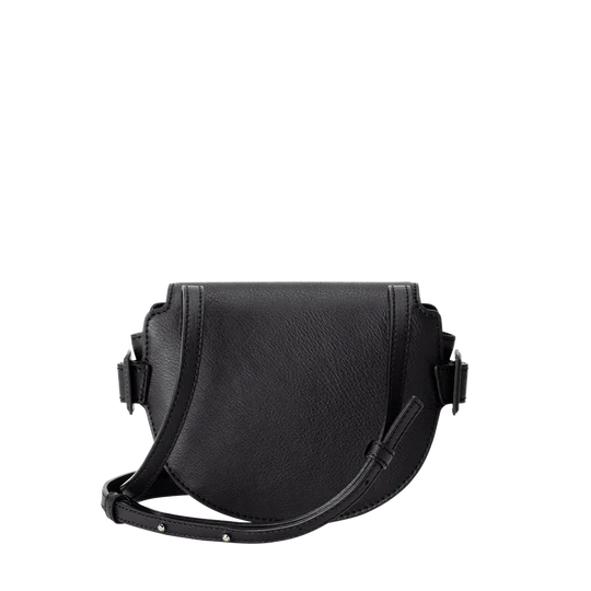 Full Grain Leather Magnetic Snap Mini Crossbody Handbag