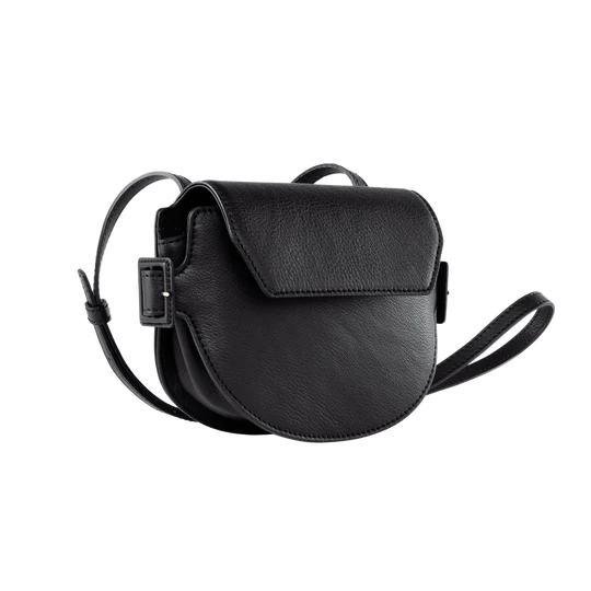 Full Grain Leather Magnetic Snap Mini Crossbody Handbag