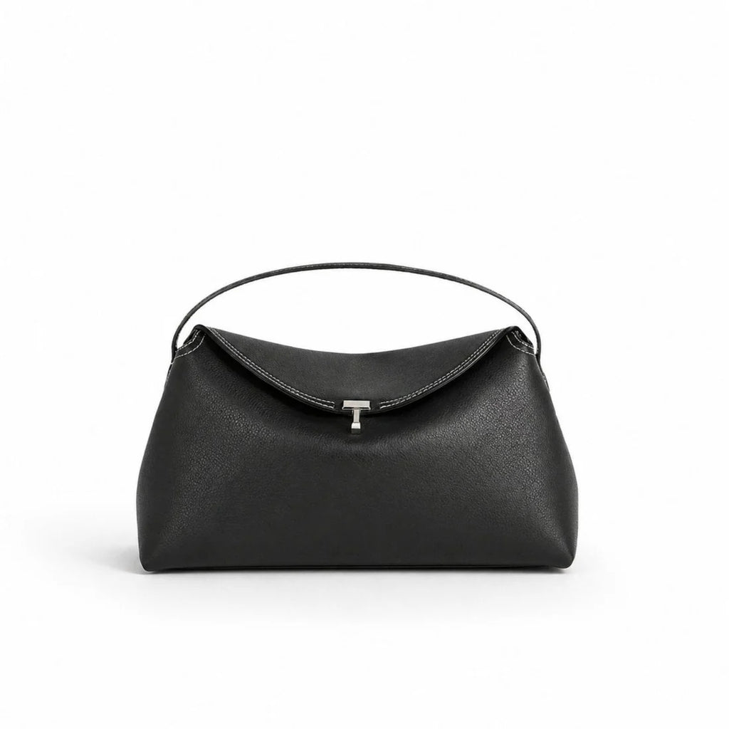 Minimal T Buckle Convertible PU Leather Shoulder Clutch Bag
