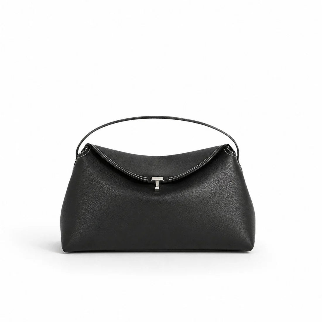 Minimal T Buckle Convertible PU Leather Shoulder Clutch Bag