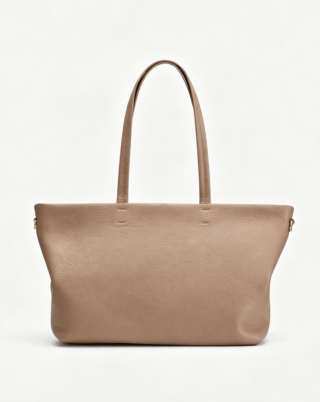 Grain Leather 2-Way Convertible Laptop Tote Crossbody Bag
