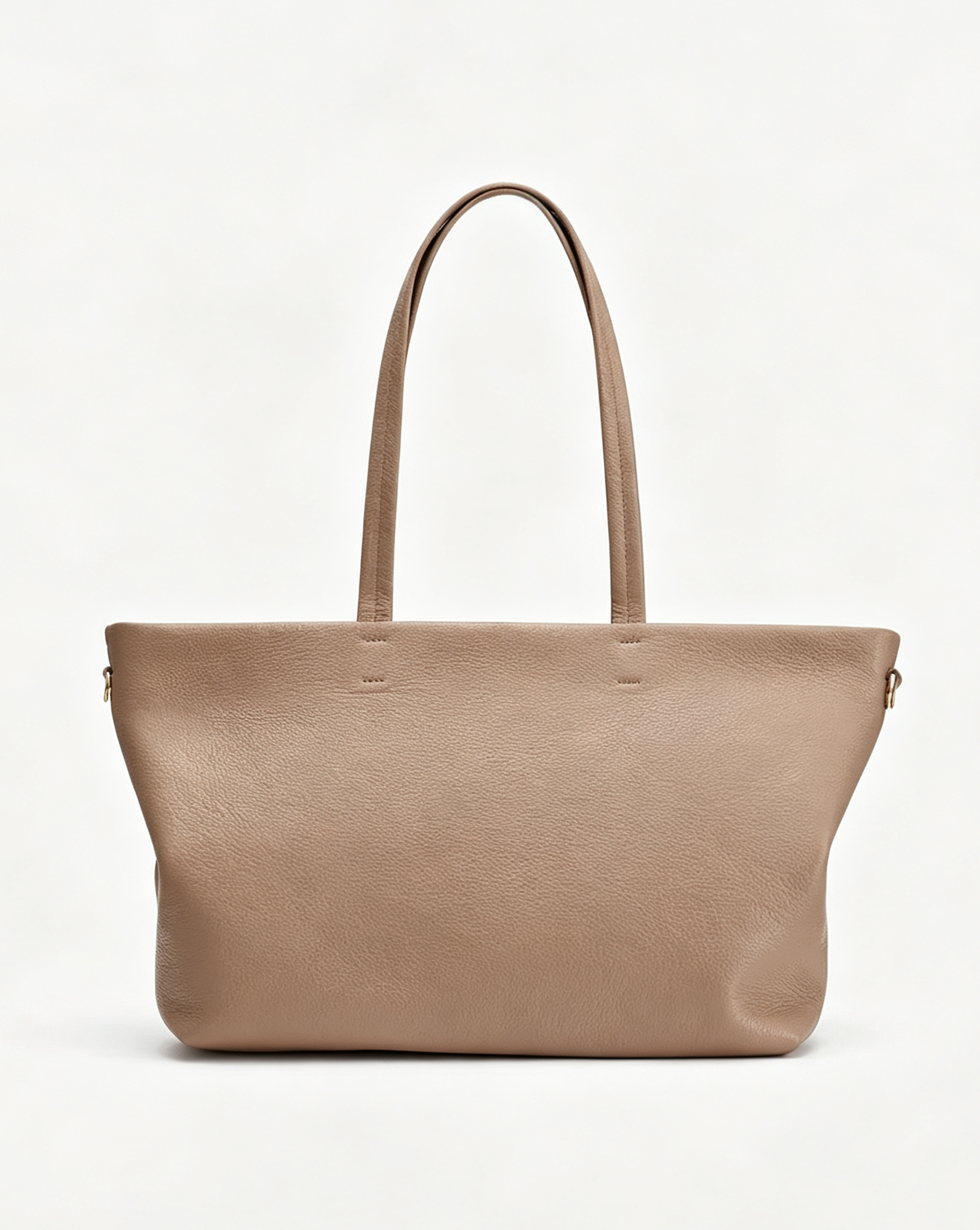 Grain Leather 2-Way Convertible Laptop Tote Crossbody Bag