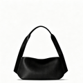 Smooth Natural Leather Zip Shoulder Handbag