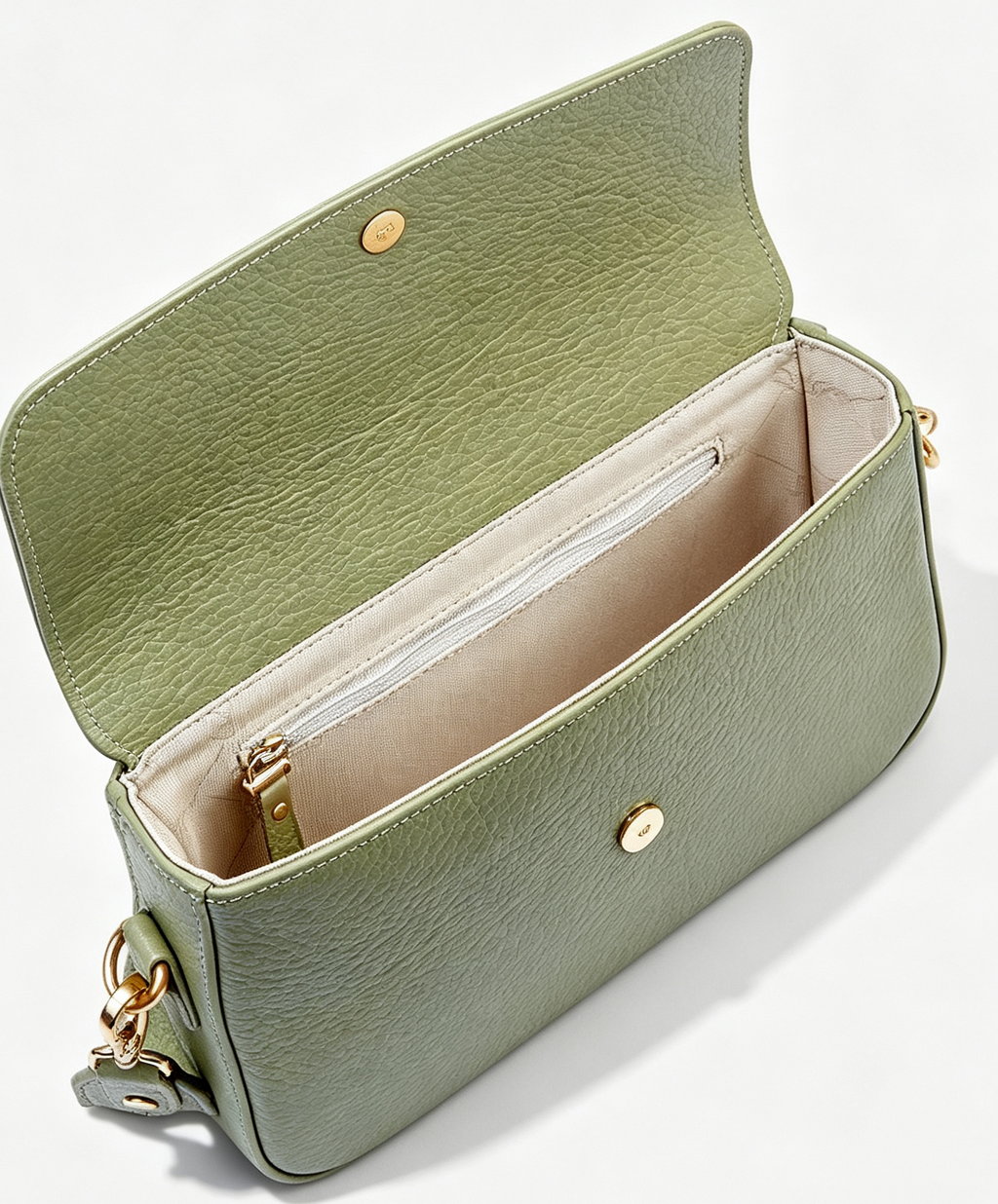 Pebble Leather Magnetic Flap Shoulder Handbag